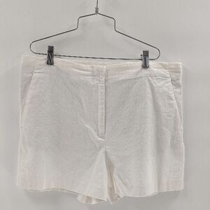 LOFT Ivory Linen Look Shorts Size 12 High Rise With Pockets